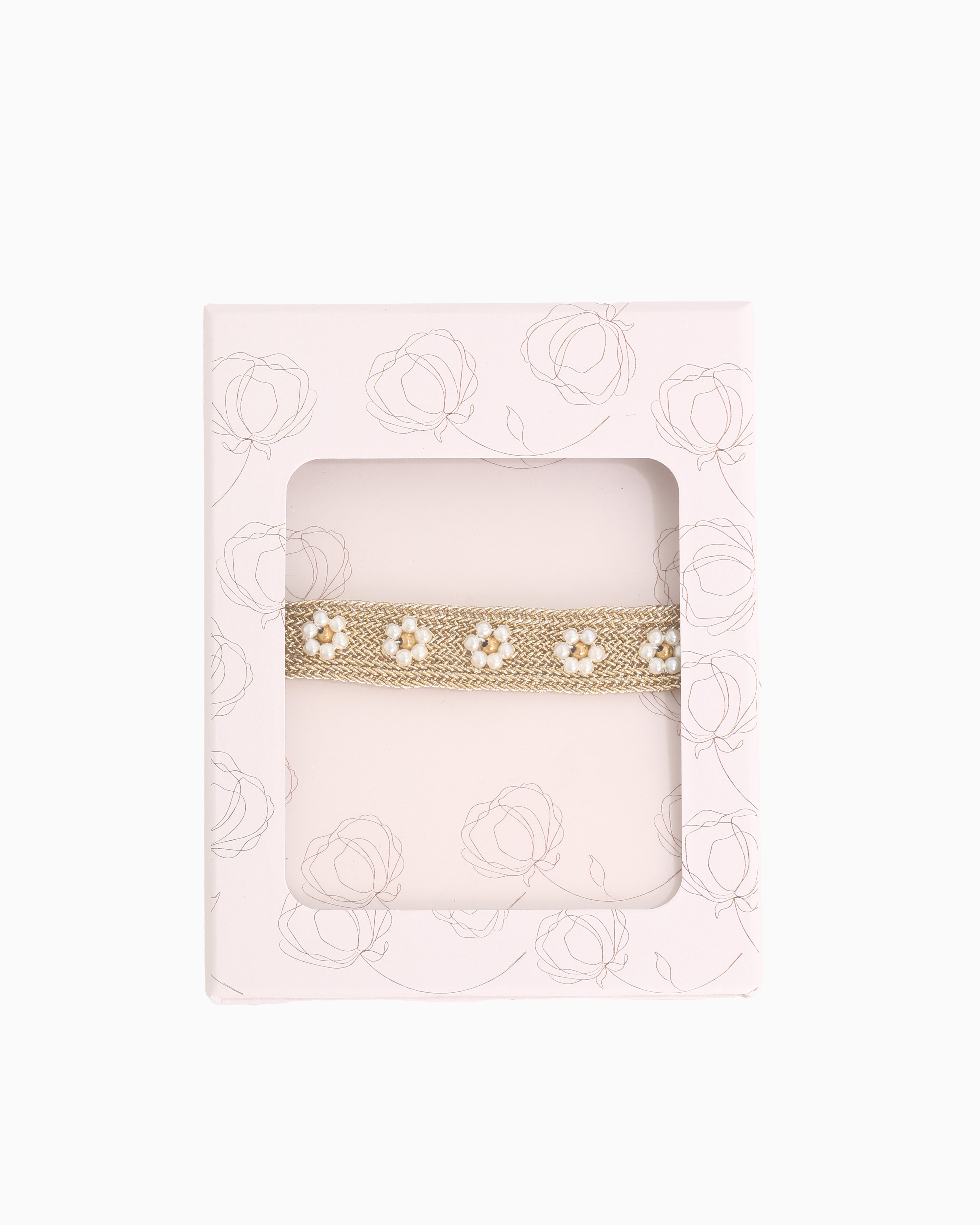 Armbandje | Gold Flower White