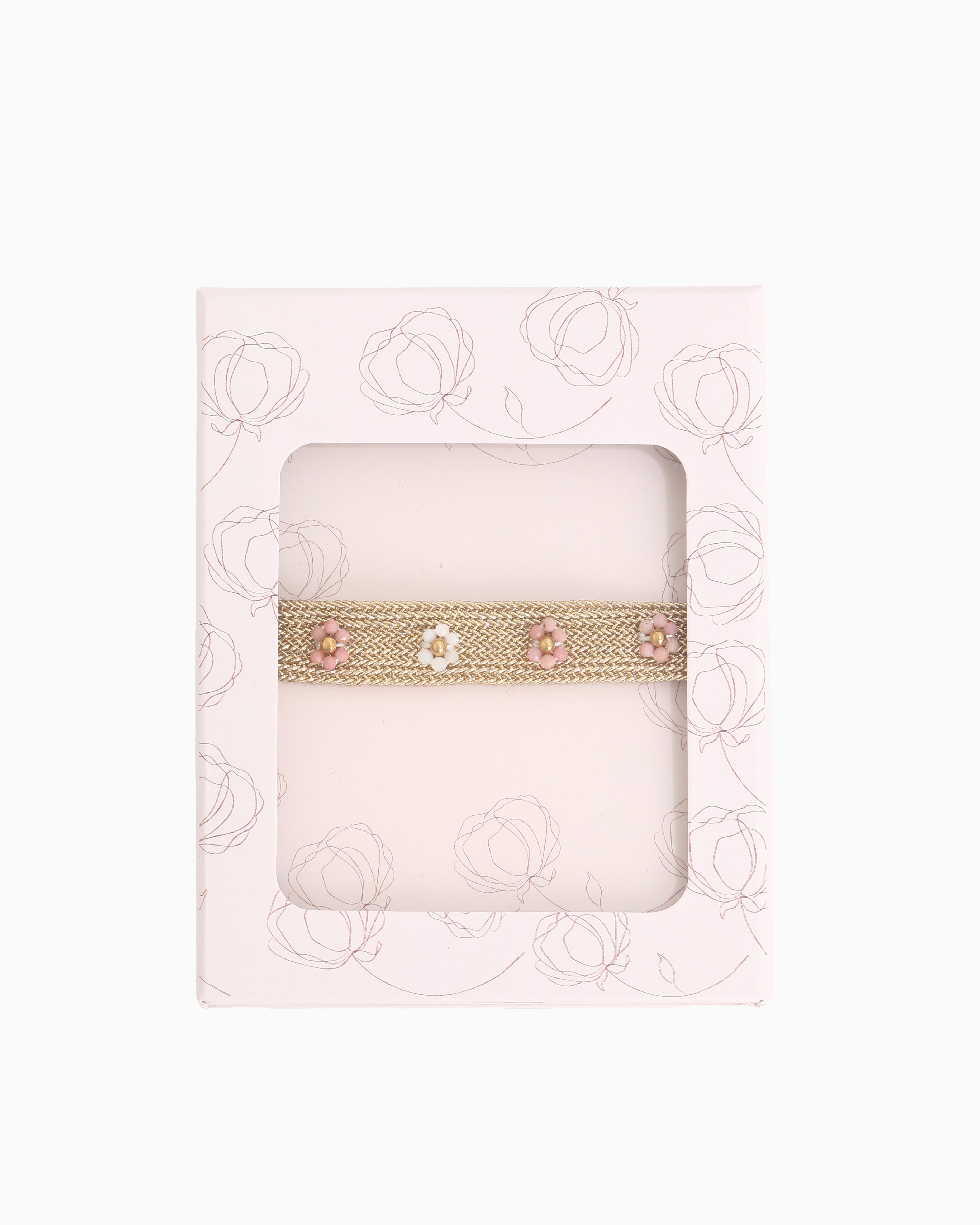 Armbandje | Gold Flower Pink