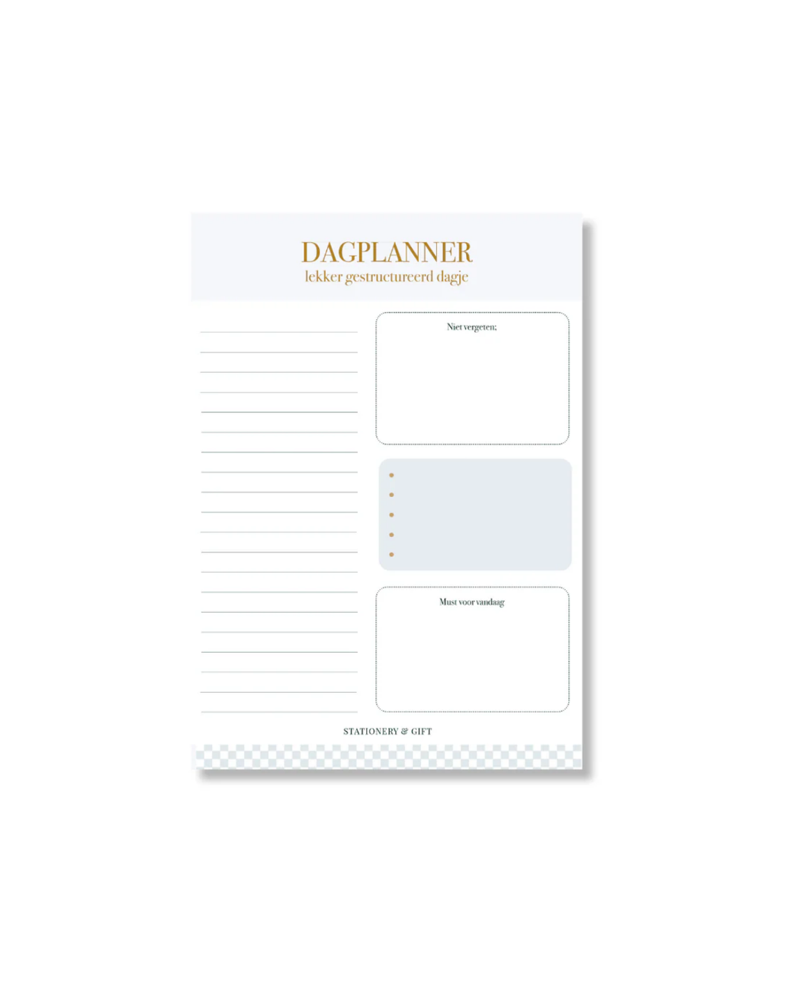 Dagplanner - Notitieblok planner - Ijs blauw - Stationery & Gift