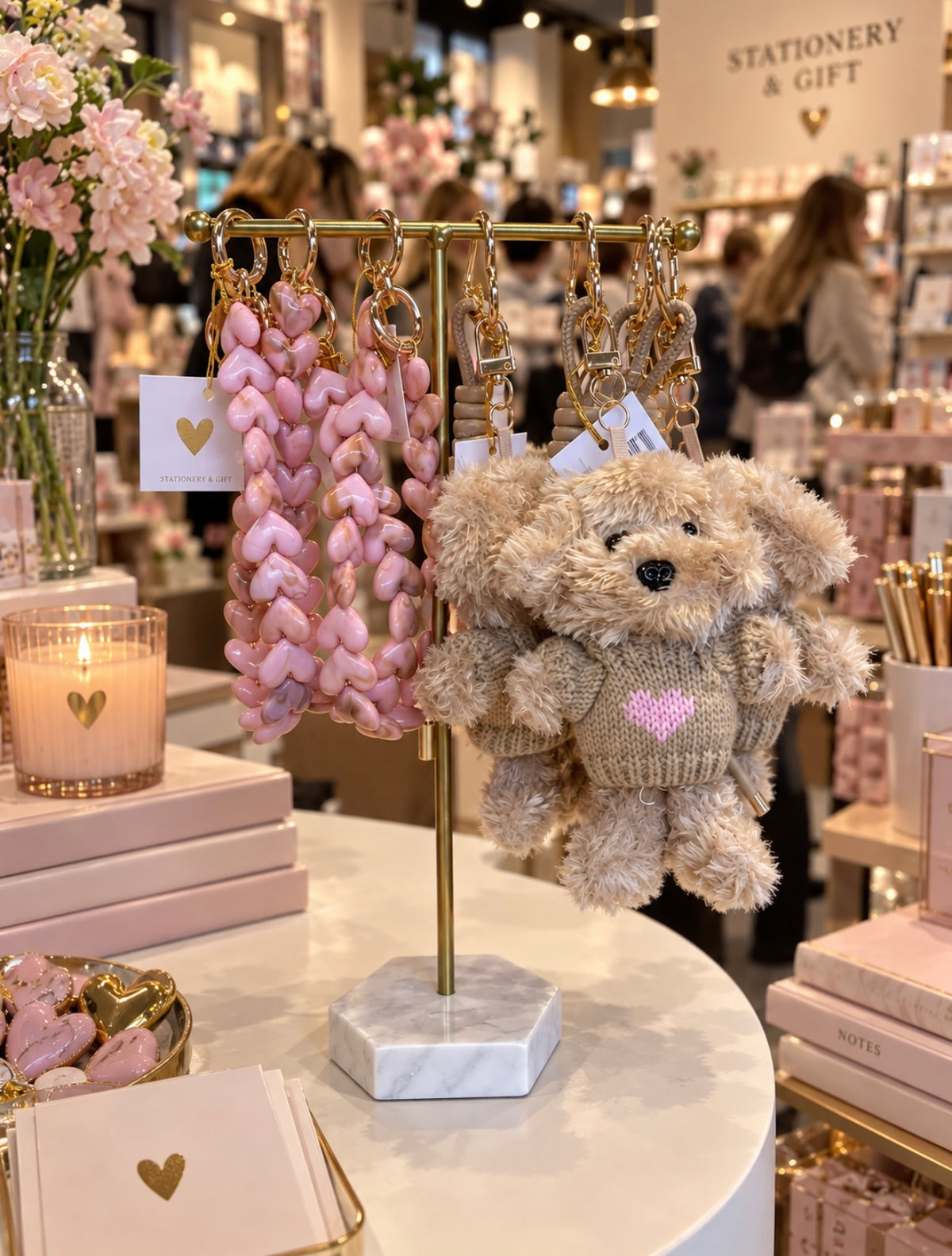 Telefoonkoord | Pink Hearts