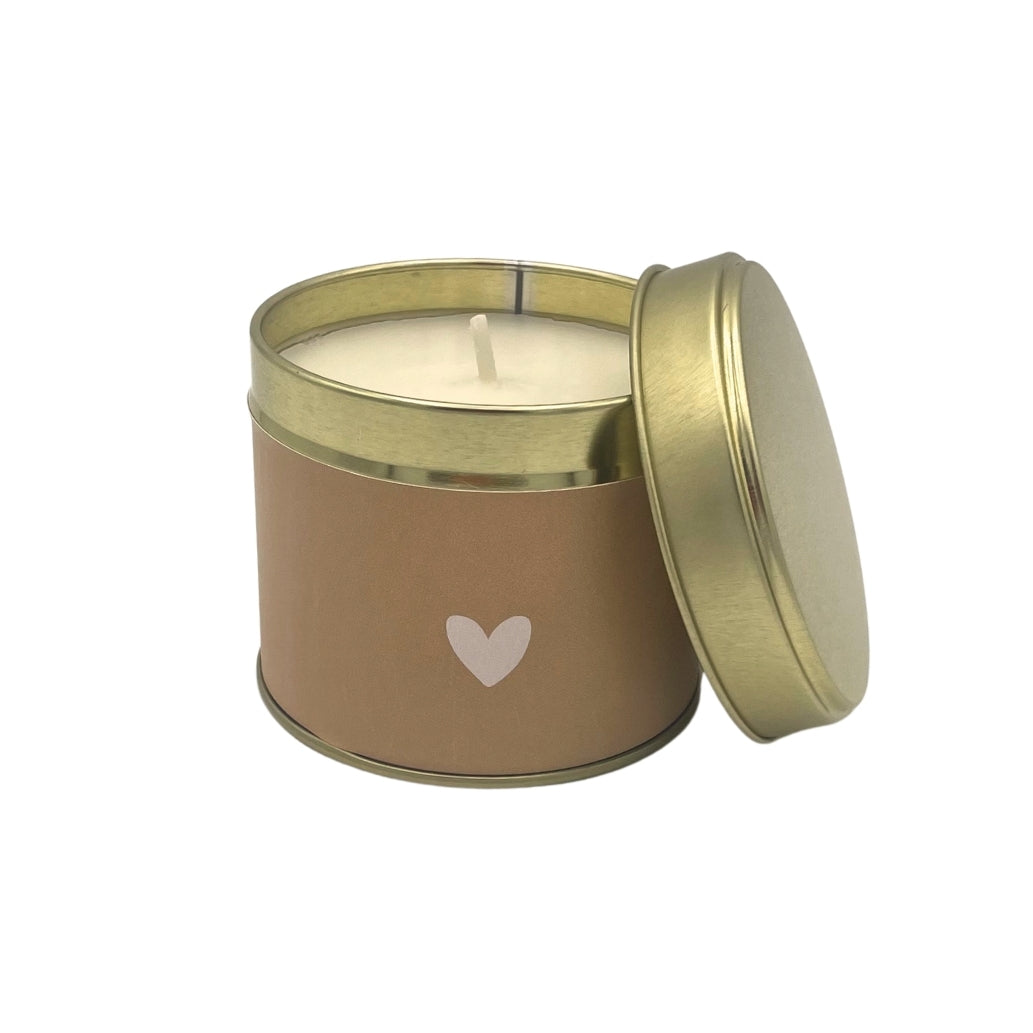 Geurkaars in blik | Beige | Heart