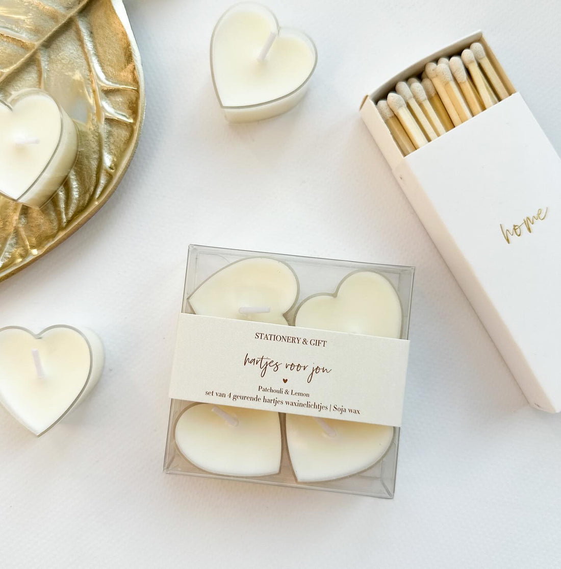 Waxinehartjes creme | Hartjes voor jou