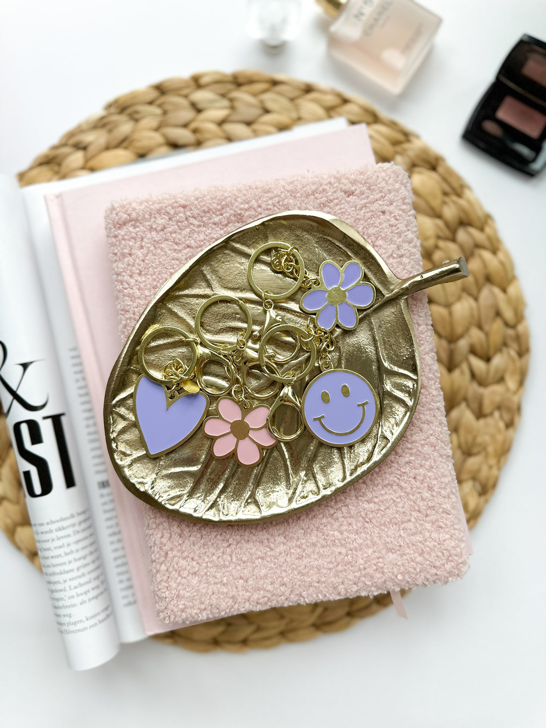 Sleutelhanger | Een hartje van goud | Lila