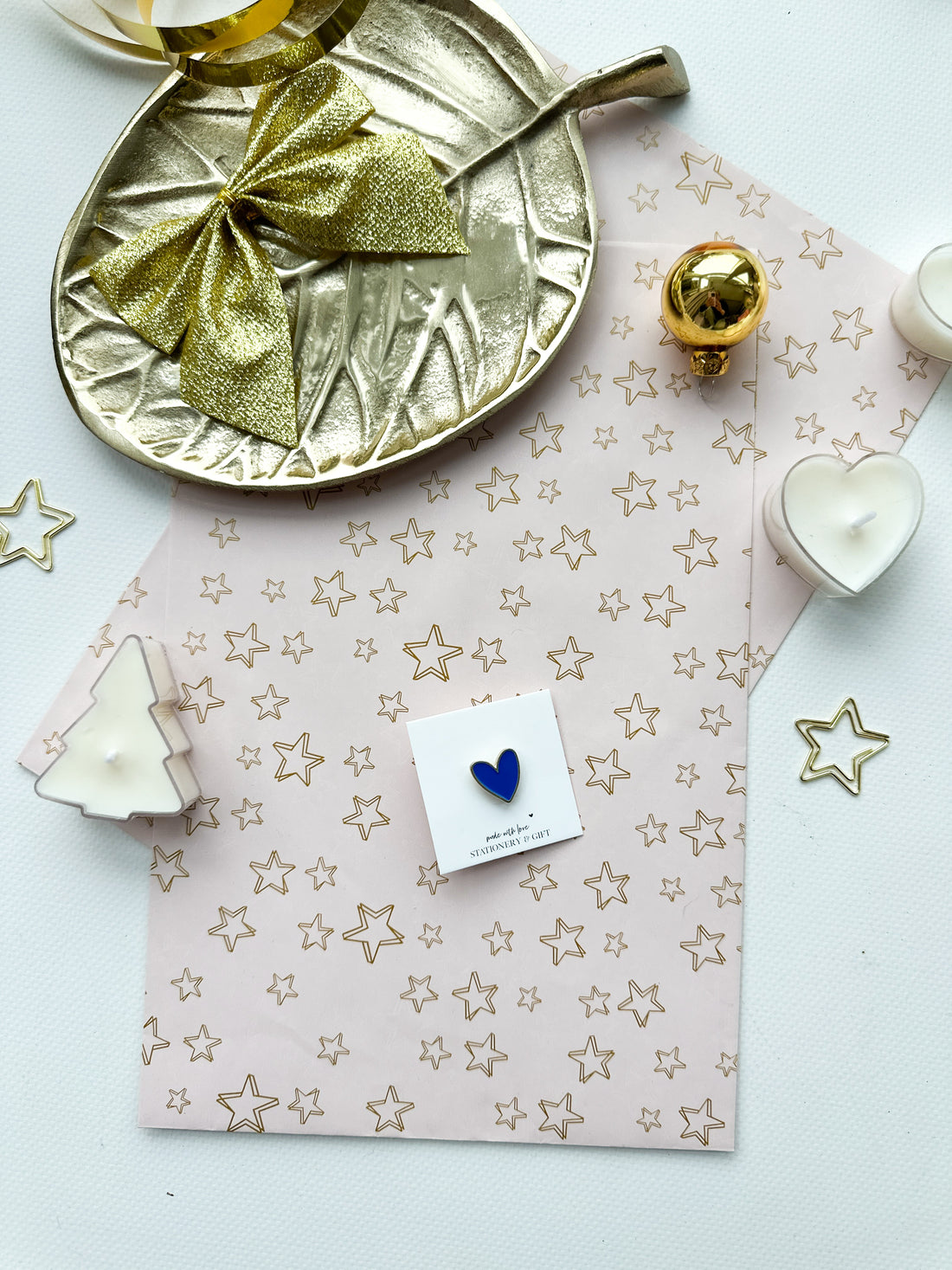 Pin | Mini hartje van goud | Blauw