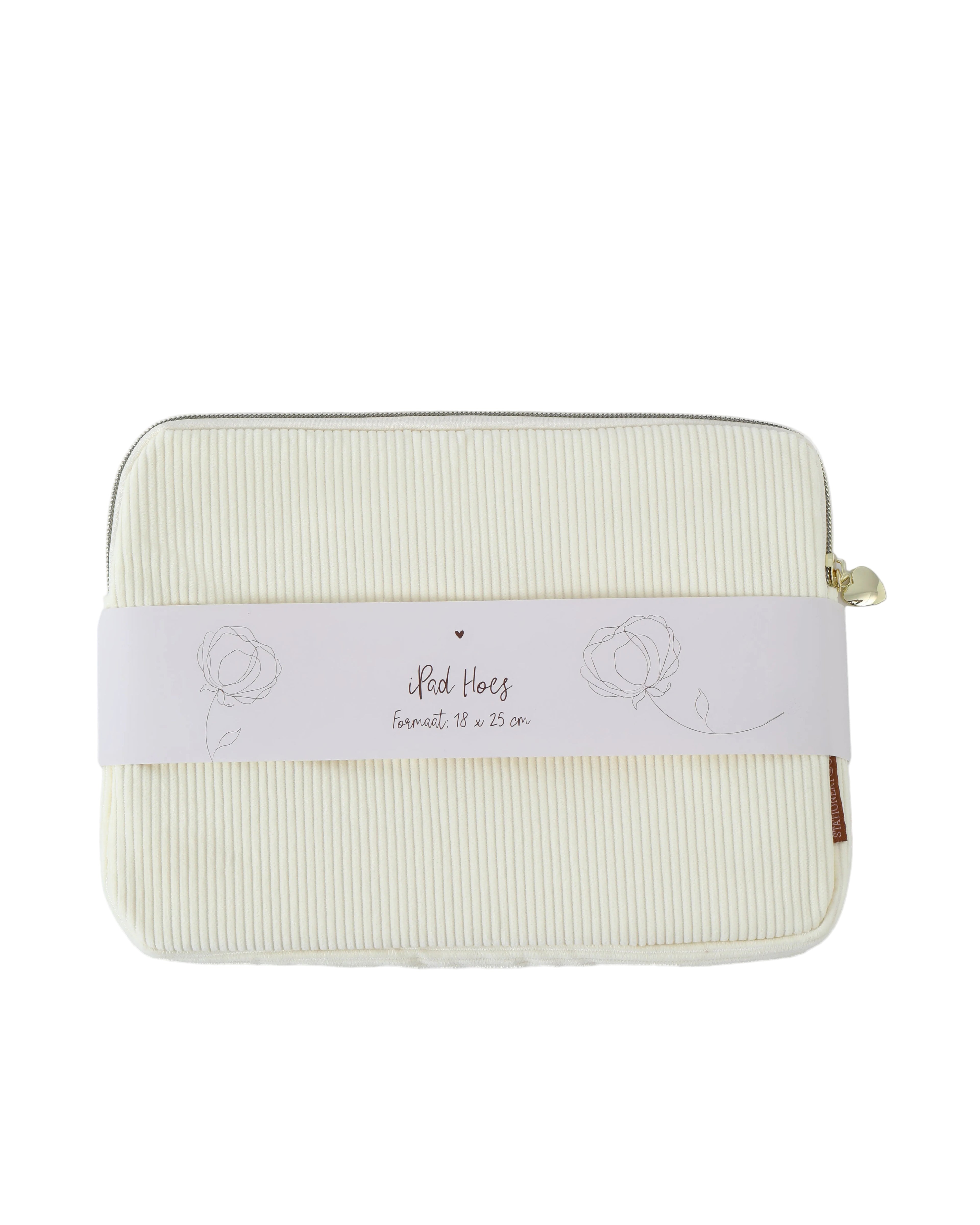 Ipad Hoes - Tablethoes - Vanille ecru off white rib stof - Stationery & Gift