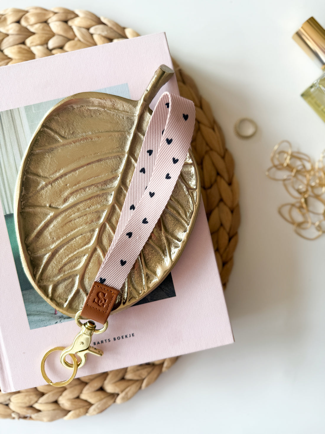 Keycord | Beige Hartjes