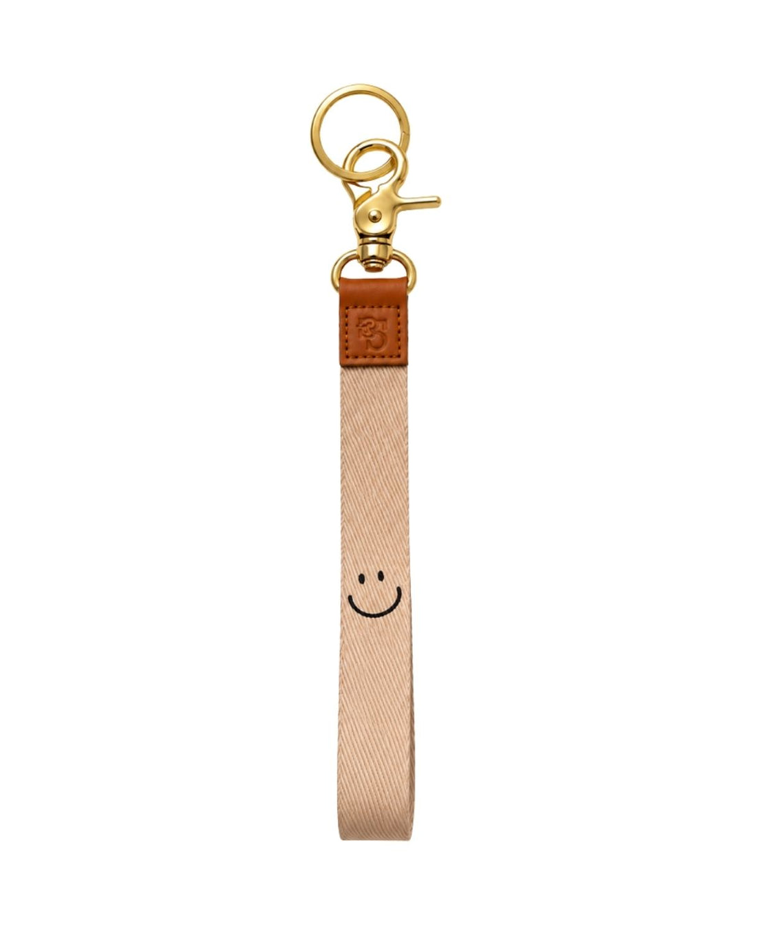 Keycord beige Smiley Smile Sleutelhanger - Stationery & Gift