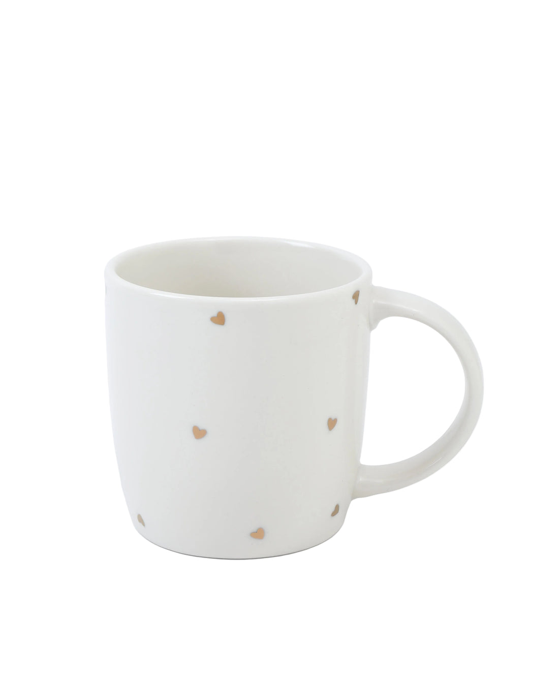 Mok wit met goudfolie hartjes - Stationery & Gift