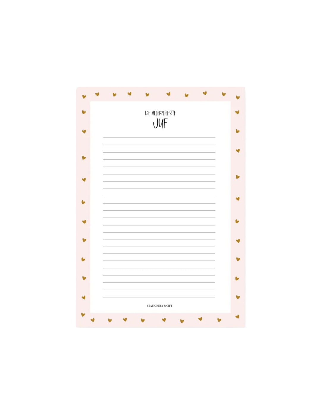 Notitieblok Notitie de allerliefste juf roze Stationery & Gift