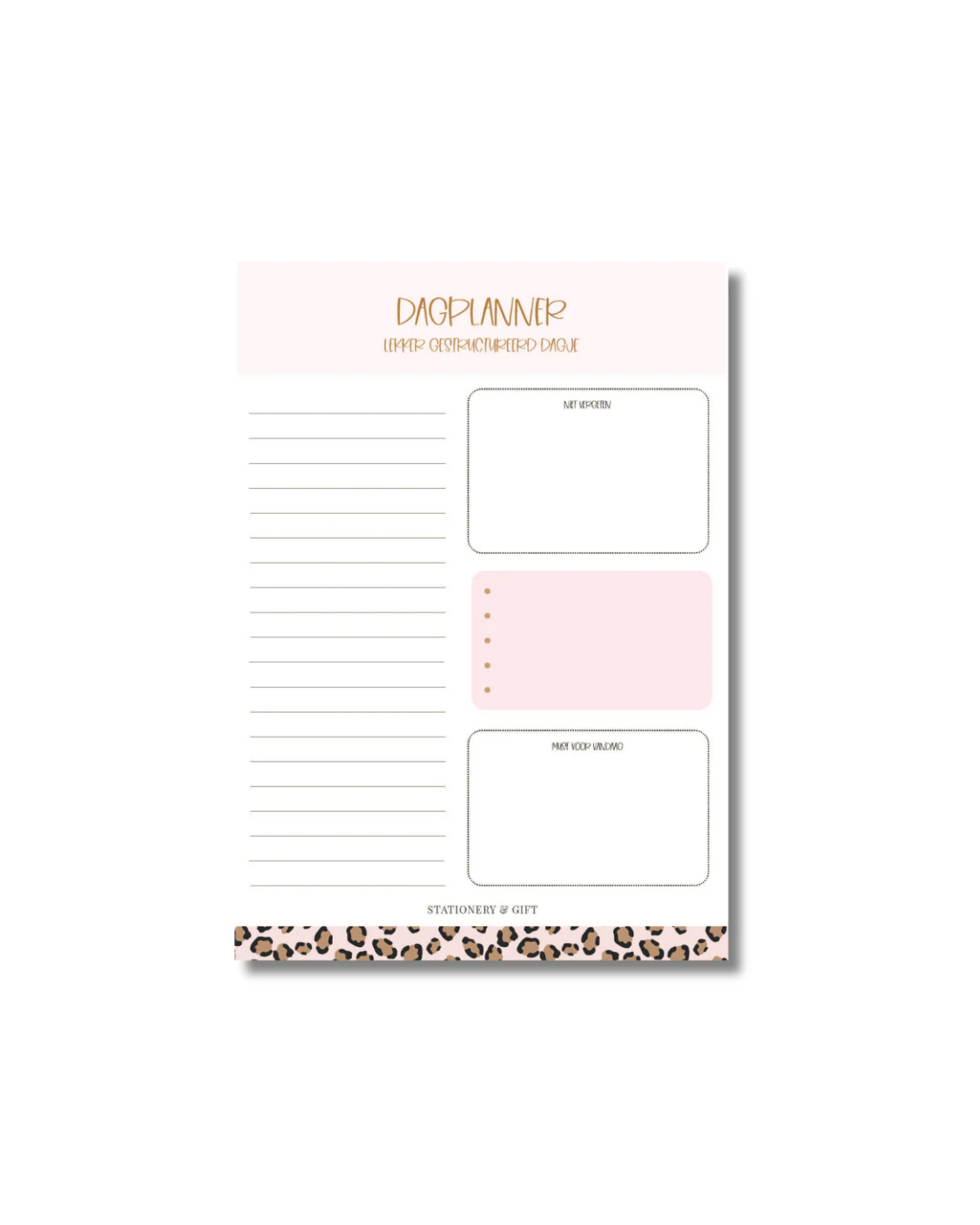 Dagplanner | Lekker gestructureerd dagje | Roze