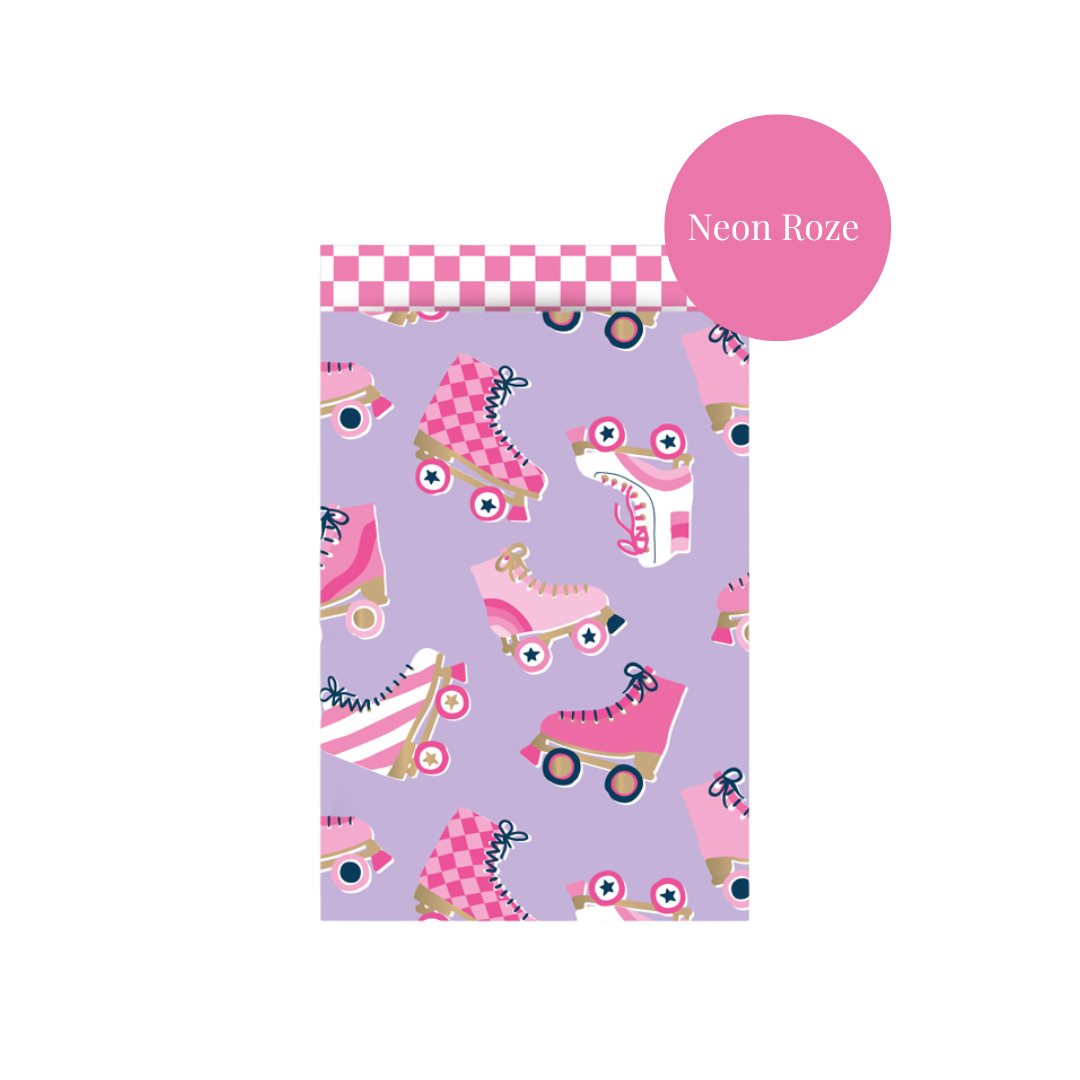 5 x Cadeauzakjes | Roller Skates Neon Roze | Small
