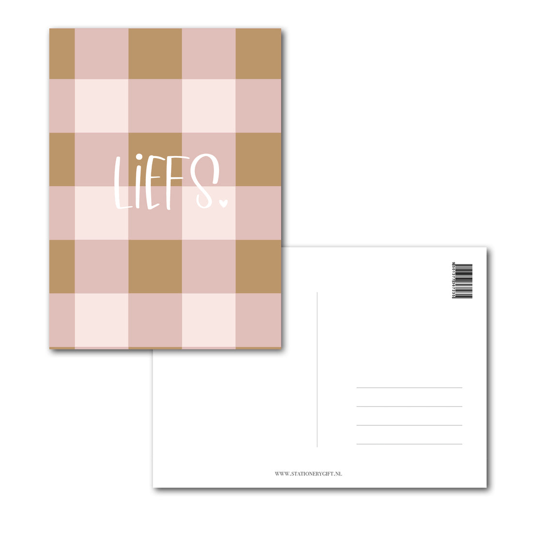 Kaart | Liefs | Pink & Brown Checkers