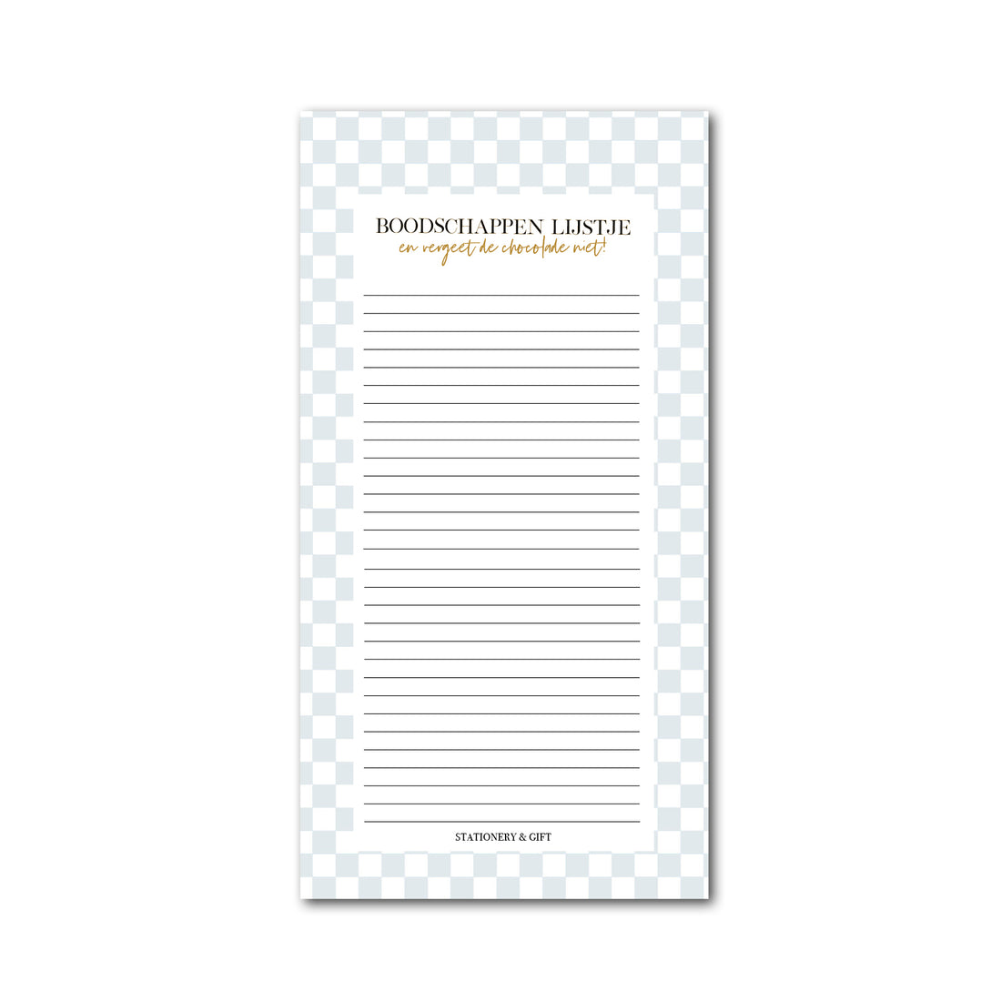 Notitieblok | Boodschappenlijstje Blauwe checkers
