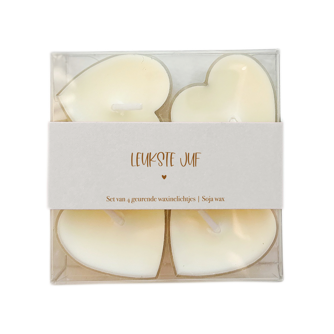 Waxinehartjes creme | De leukste juf