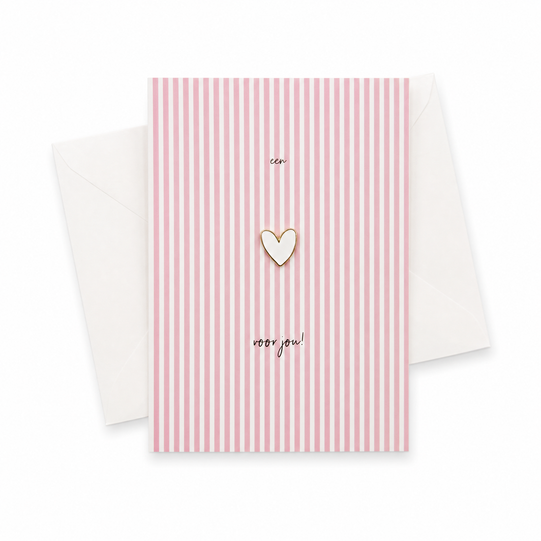 Wenskaart met Pin | Een hartje voor jou Witte Pin