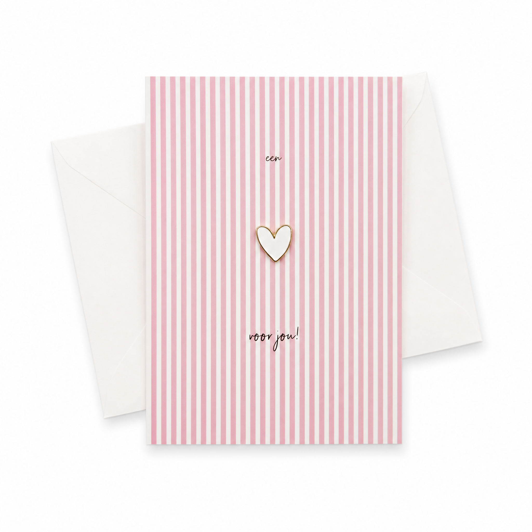 Wenskaart met Pin | Een hartje voor jou Witte Pin