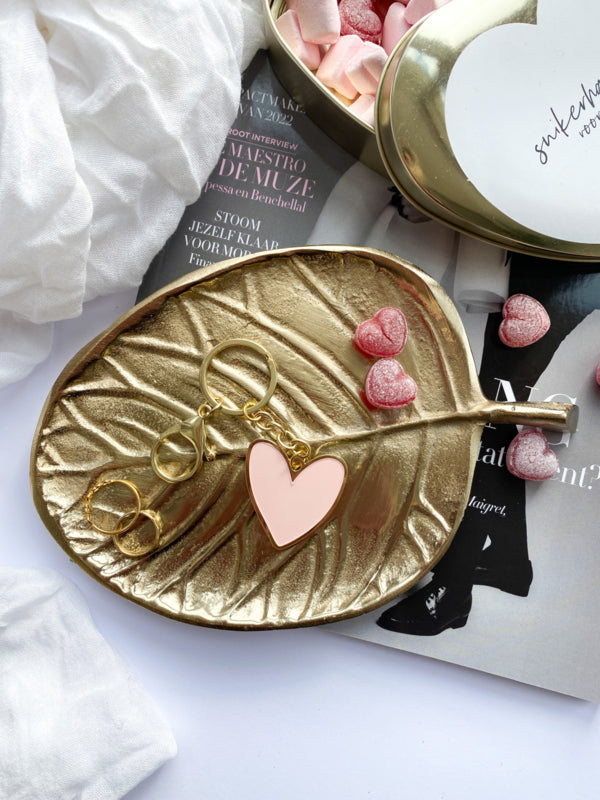 Sleutelhanger | Een hartje van goud | Roze