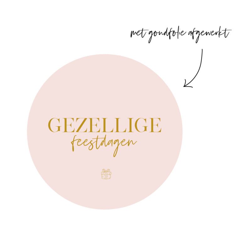 Stickers | Per 10 stuks | Gezellige feestdagen | Roze