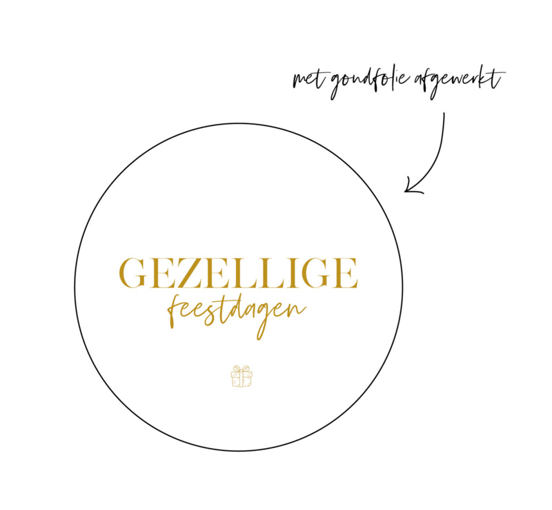 Stickers | Per 10 stuks | Gezellige feestdagen | Wit