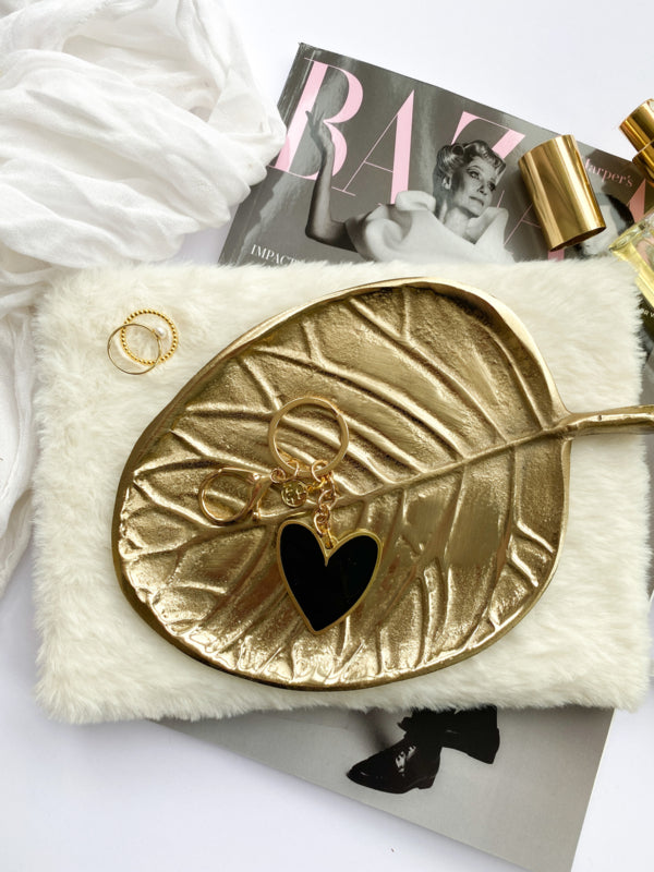 Sleutelhanger | Een hartje van goud | Zwart