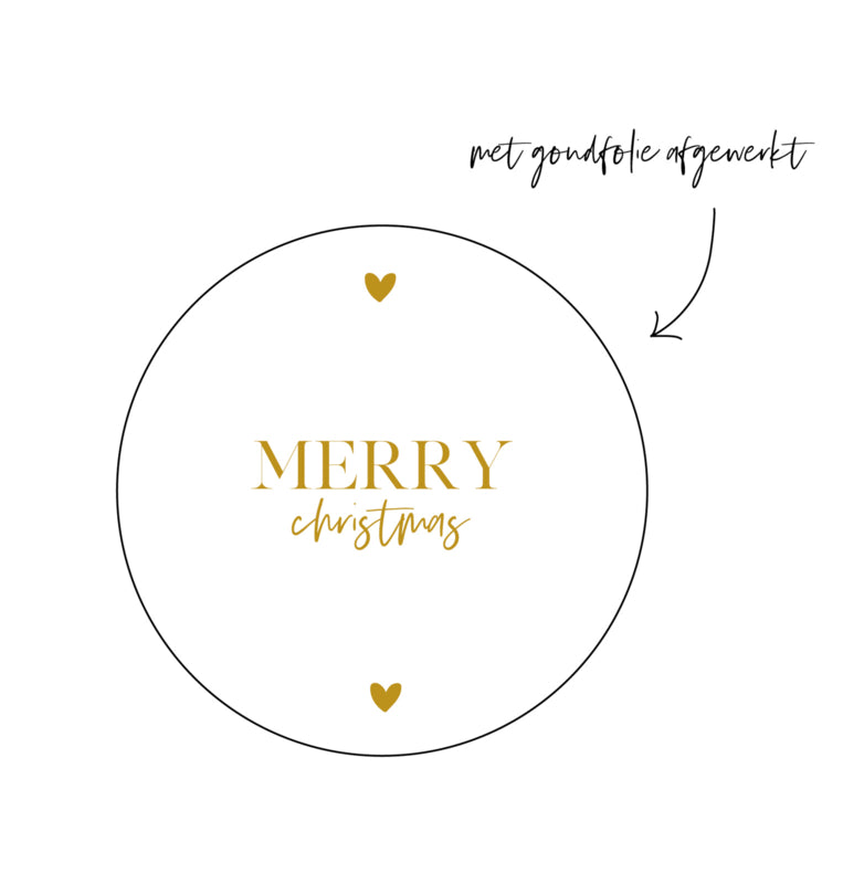 Stickers | Per 10 stuks | Merry Christmas | Wit