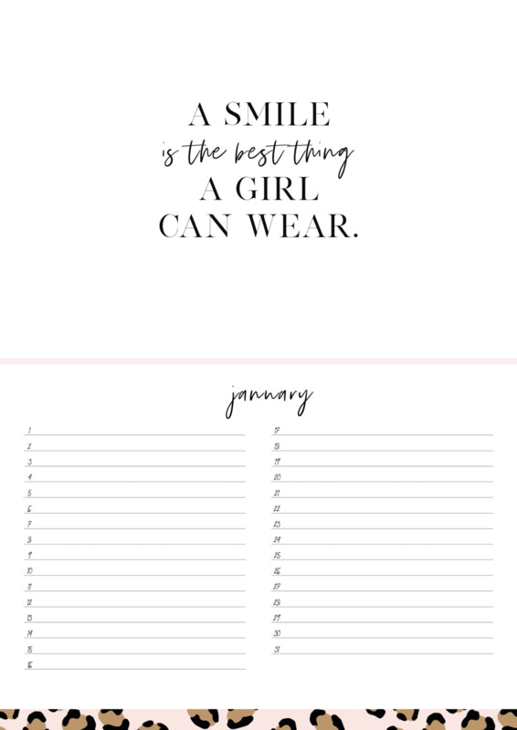Verjaardagskalender | Birthday Wishes | Pink Leopard