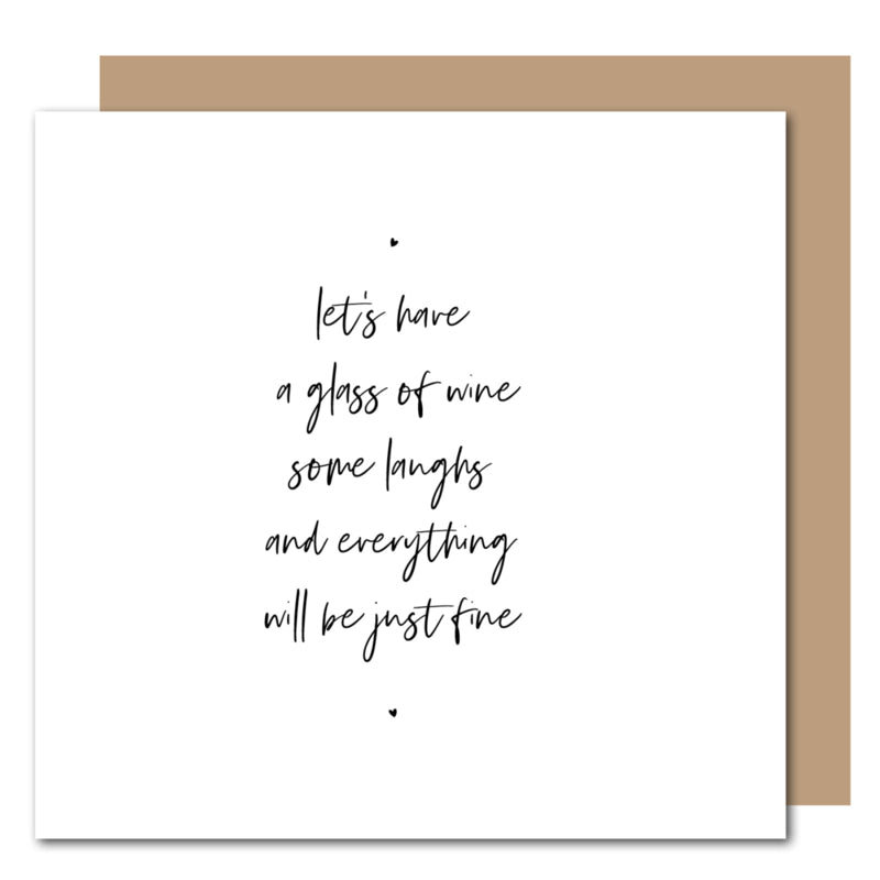 Dubbele kaart met kraft envelop | Lets have wine!