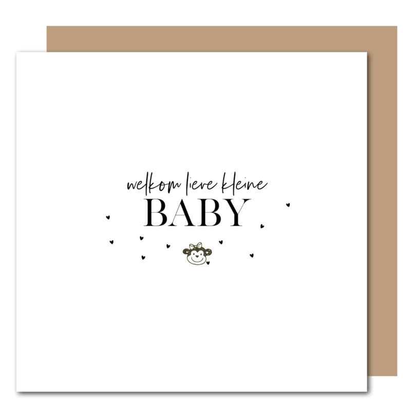 Dubbele kaart met kraft envelop | Welkom lieve baby