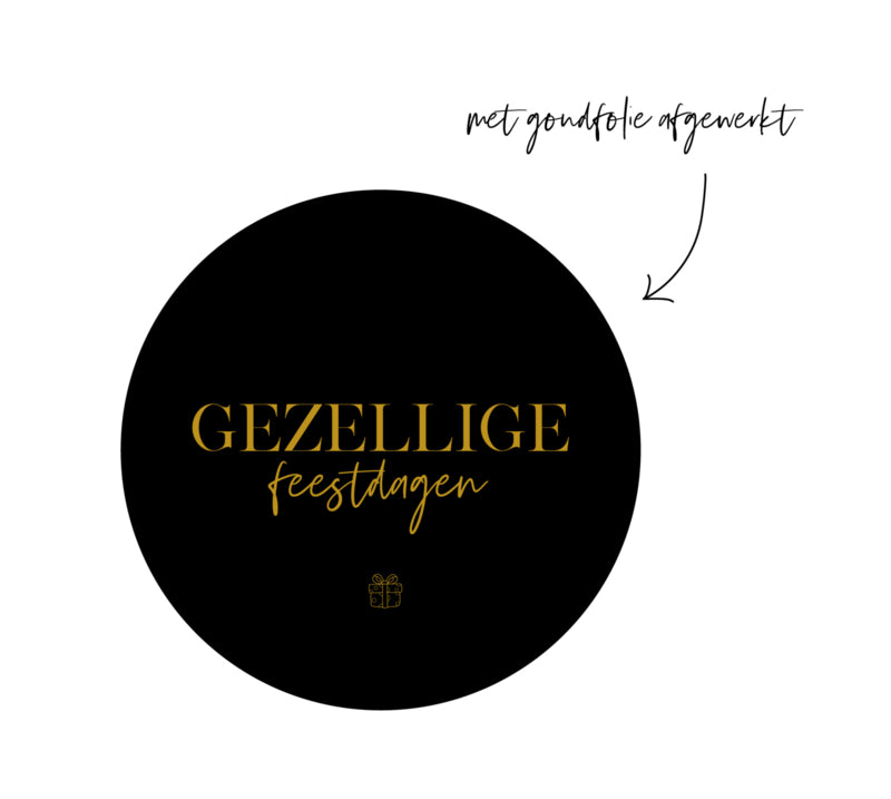 Stickers | Per 10 stuks | Gezellige feestdagen | Zwart