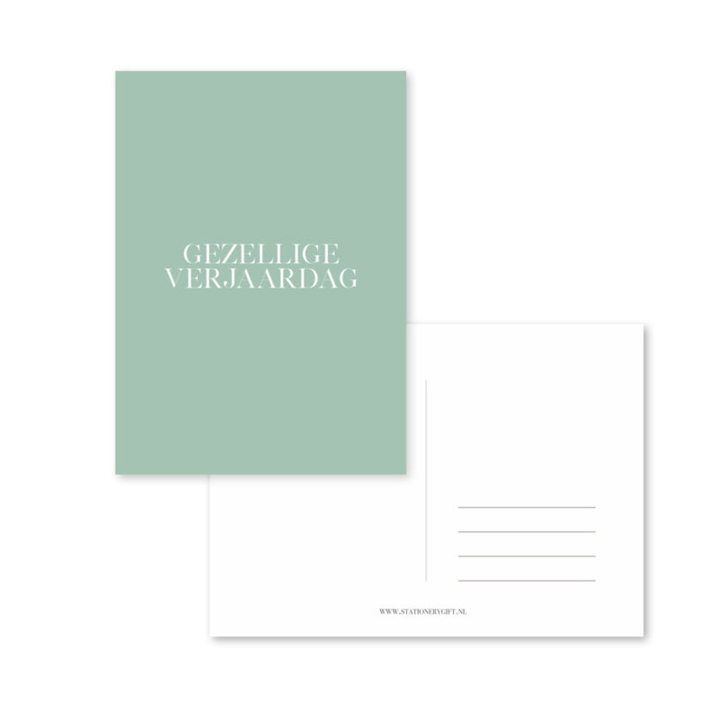 Kaart | Gezellige verjaardag | Sage green