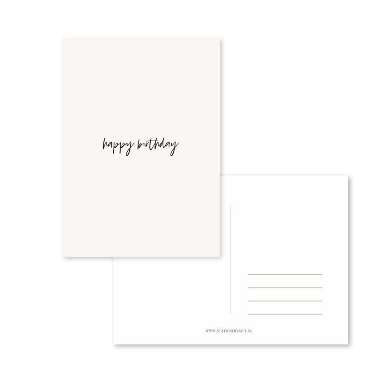 Kaart | Happy Birthday | Lichtroze