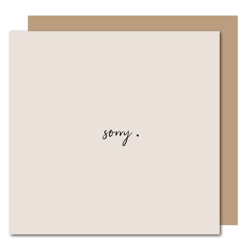 Dubbele kaart met kraft envelop | Sorry