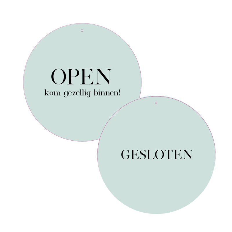 Open-Gesloten Bordje voor je winkel of bedrijf | Mint