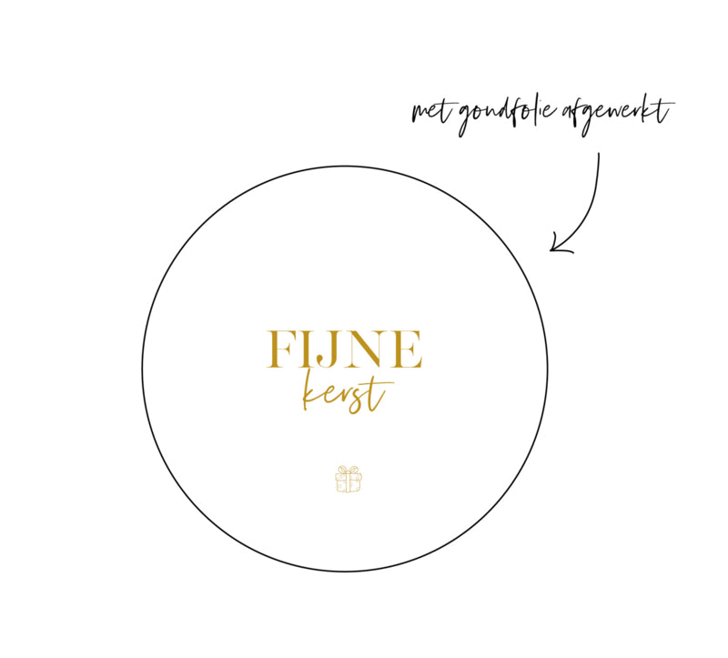 Stickers | Per 10 stuks | Fijne Kerst | Wit