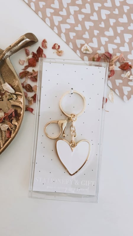 Sleutelhanger | Een hartje van goud | Roze