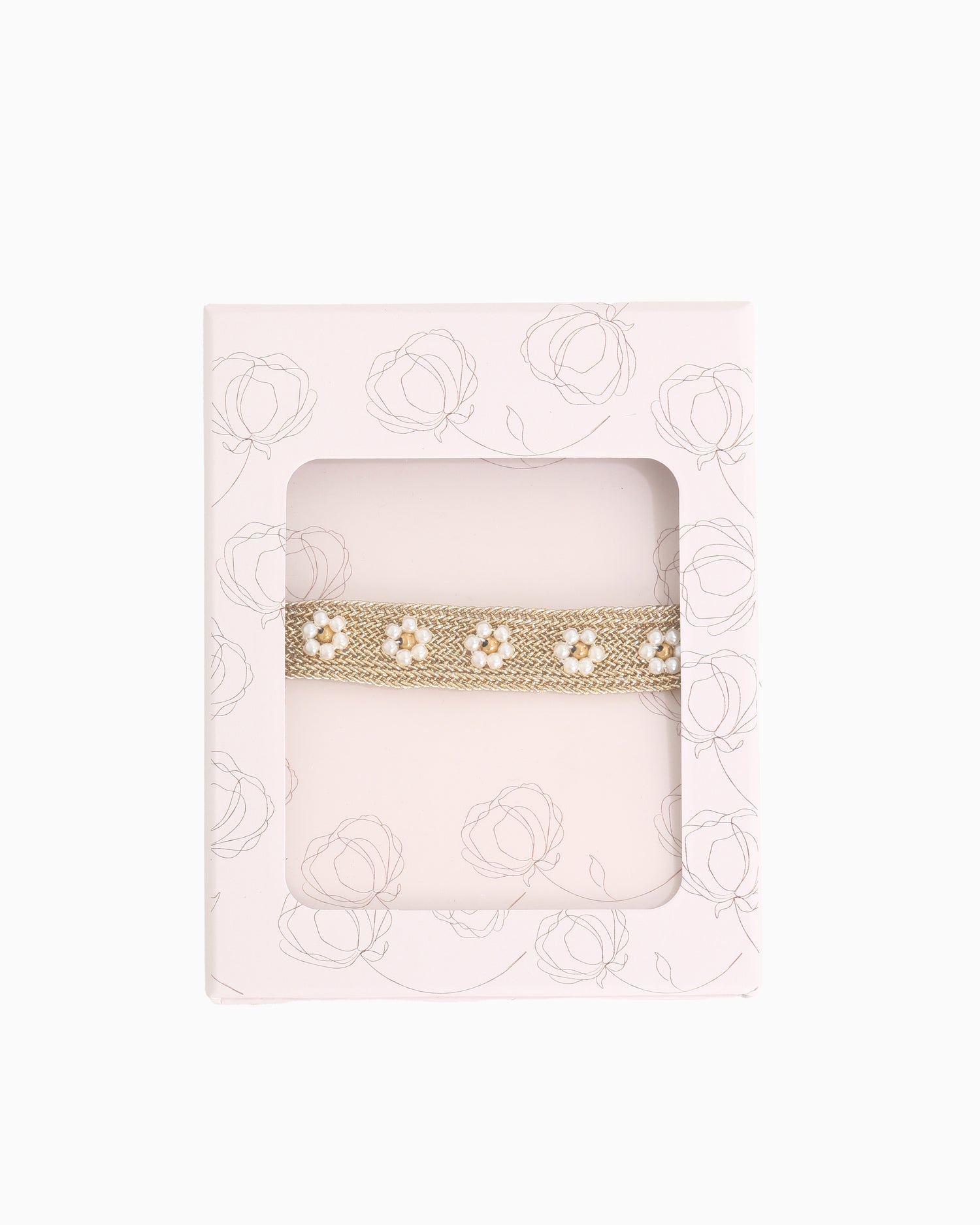 Armbandje | Gold Flower White