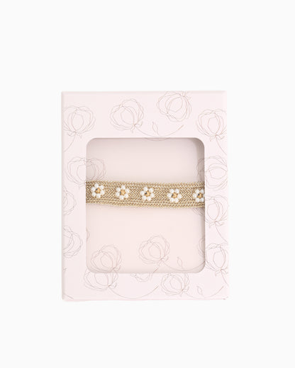 Armbandje | Gold Flower White