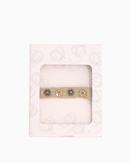 Armbandje | Gold Flower Beige