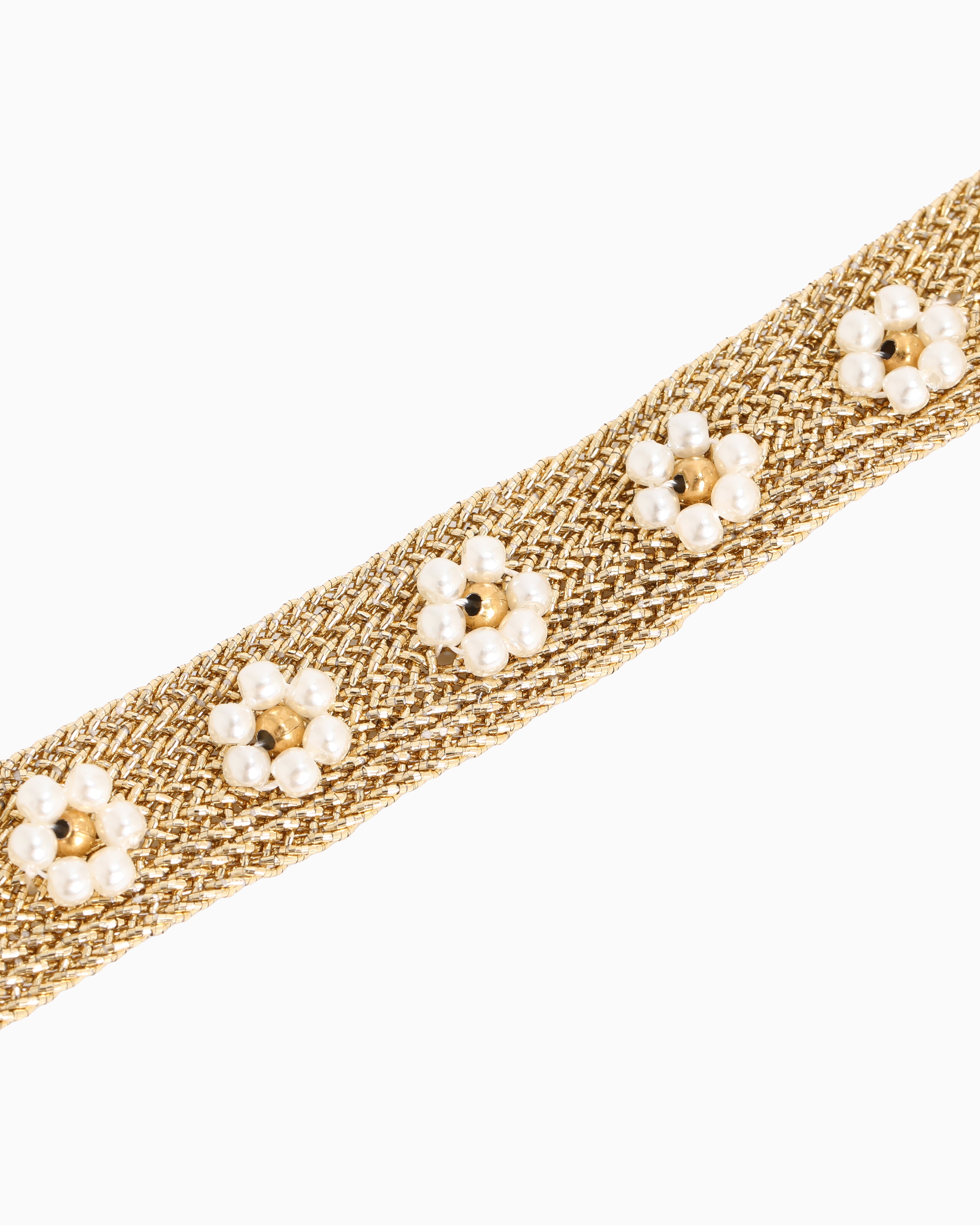 Armbandje | Gold Flower White