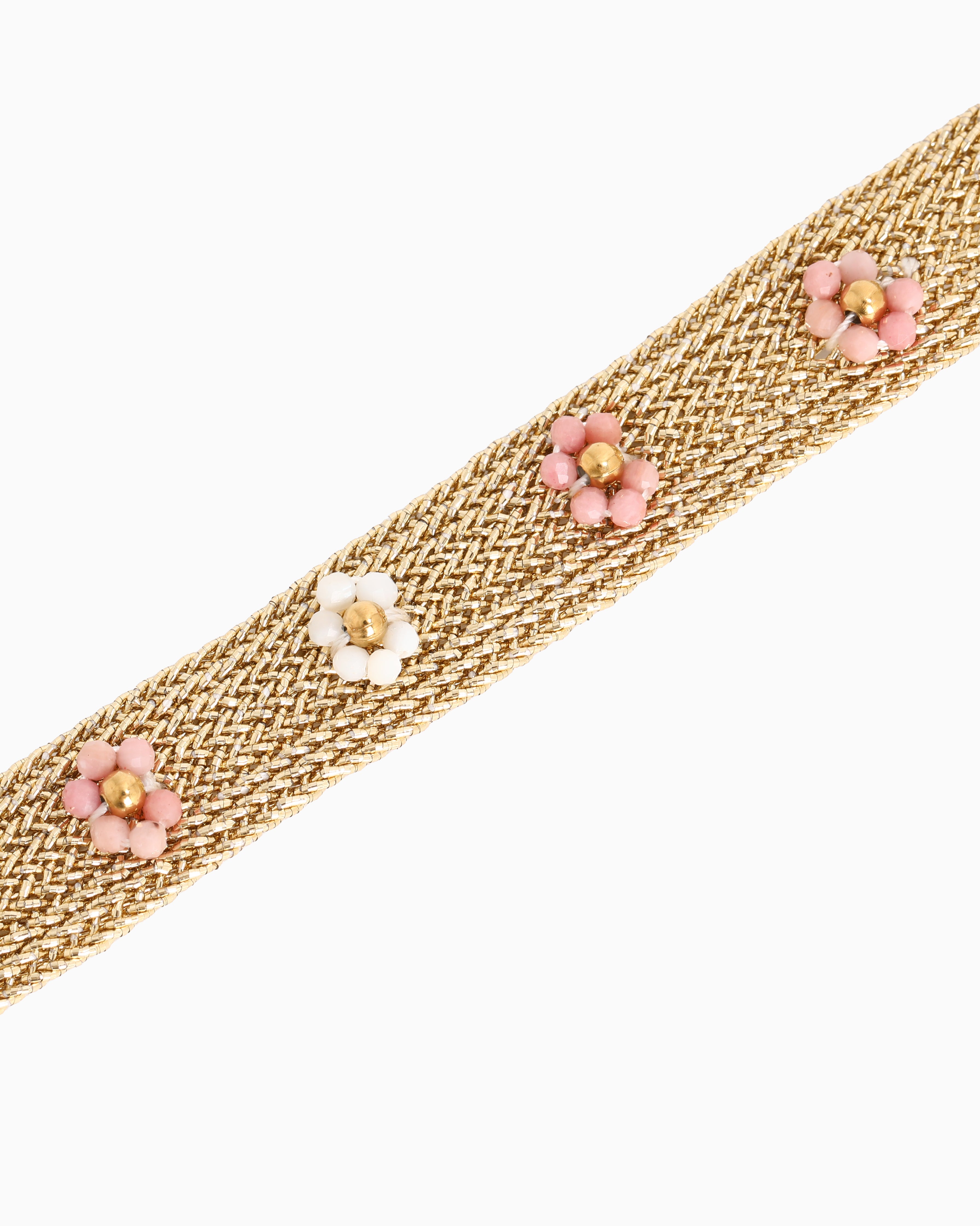 Armbandje | Gold Flower Pink