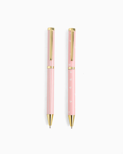 Pennenset | Pink Stripes &amp; Hearts