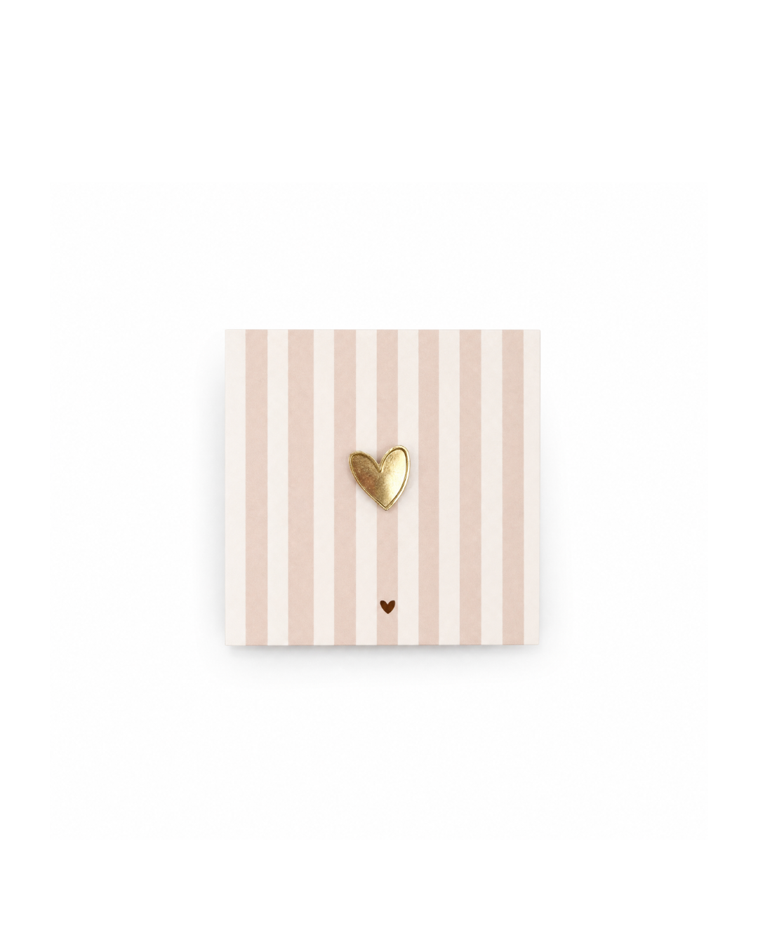 Pin | Mini hartje van goud op beige kaartje
