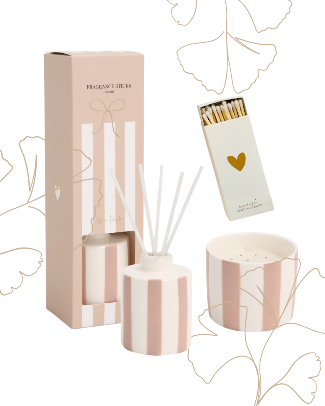 Moederdag cadeauset | Keramiek Beige Stripe