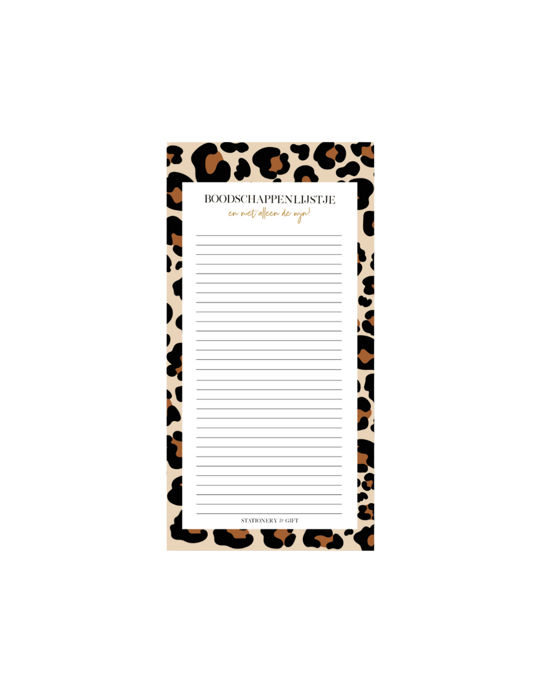 Boodschappenlijstje Leopard - Boodschappenbriefje Luipaard - Stationery &amp; Gift 