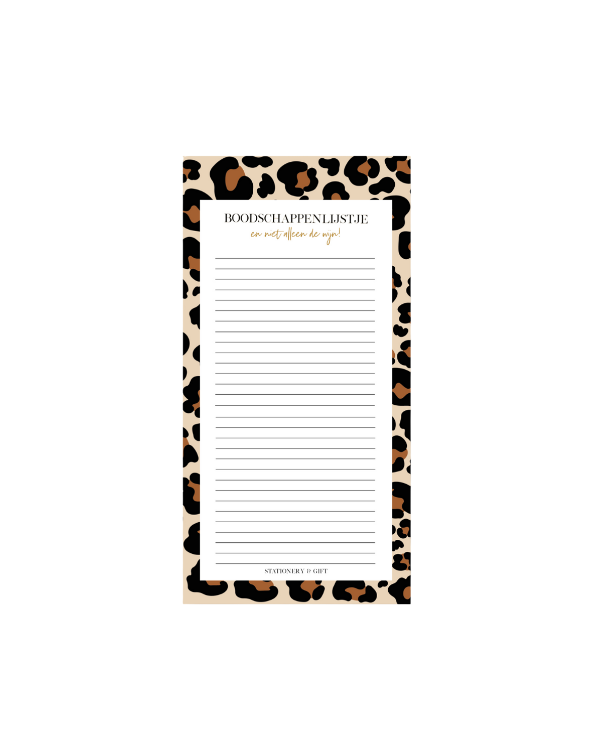 Boodschappenlijstje Leopard - Boodschappenbriefje Luipaard - Stationery &amp; Gift 