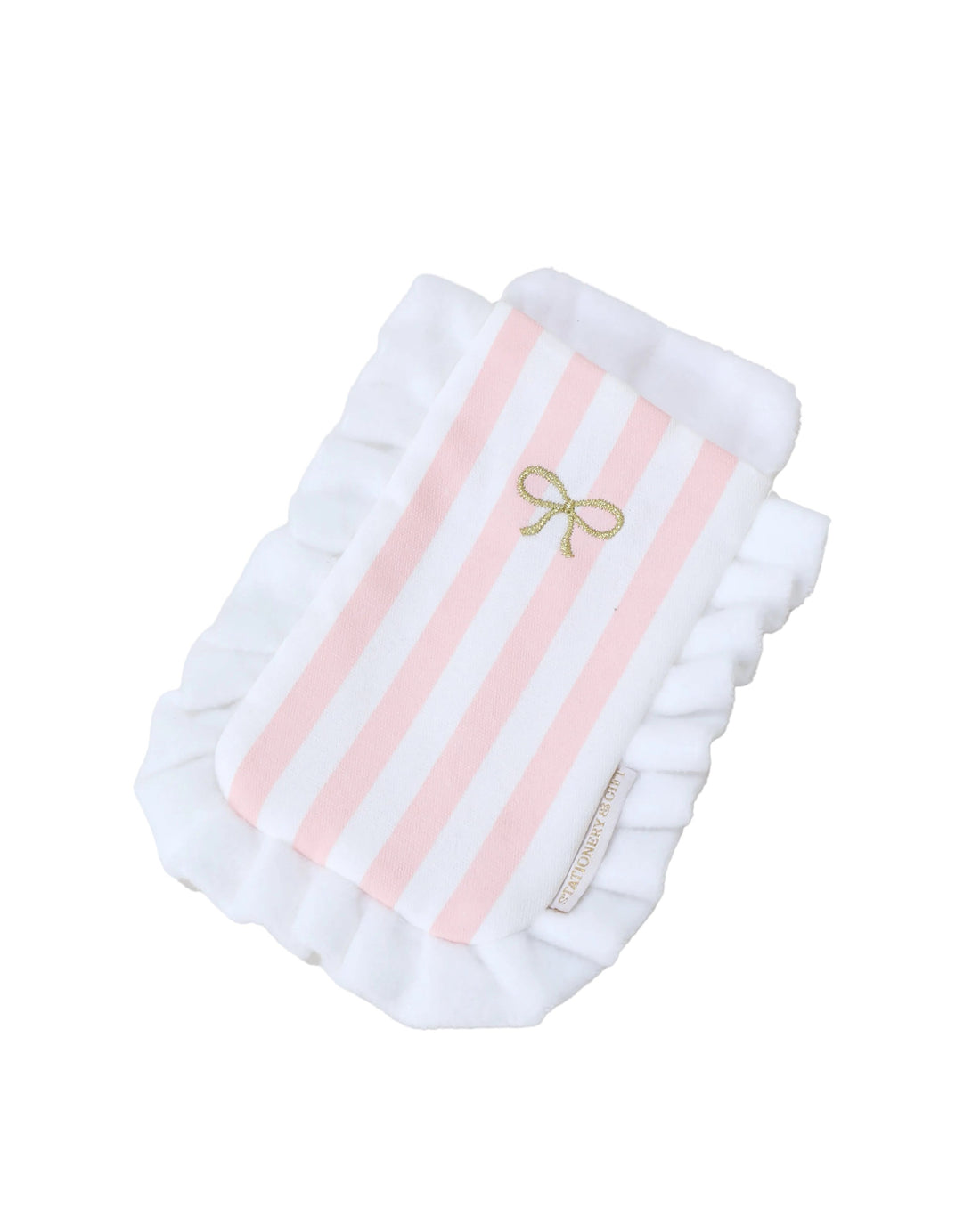 Brillenhoes Roze streep - Goud Strik - Stationery & Gift