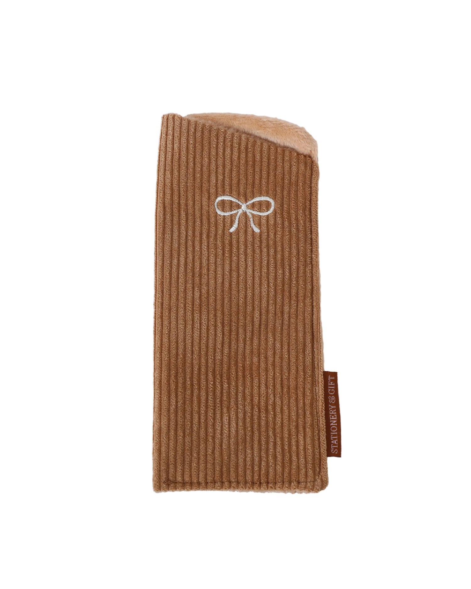 Brillenhoesje Caramel Rib Beige Strik Stationery &amp; Gift