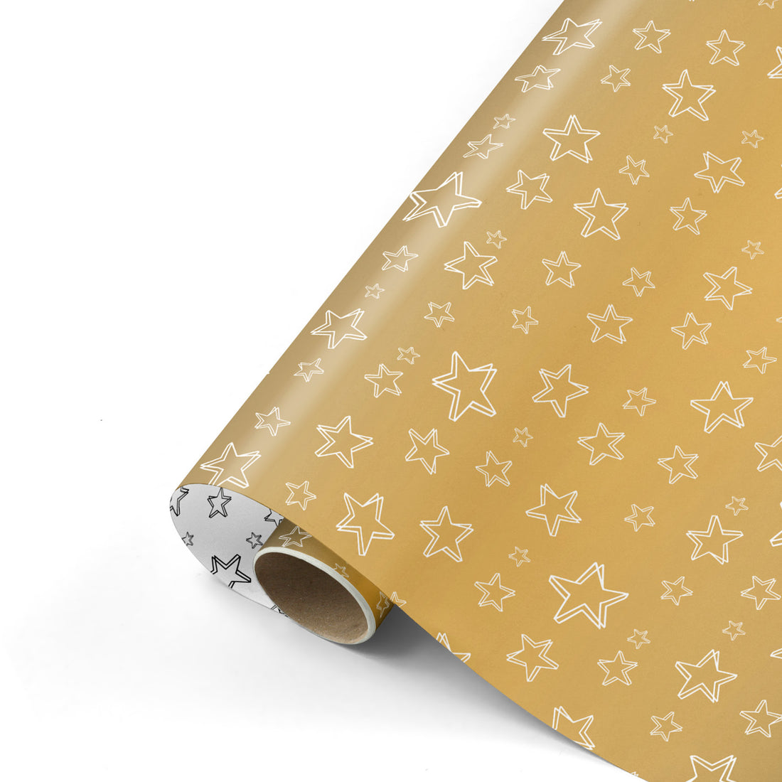Gift wrapping paper 3 m roll | Stars Gold