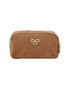 Etui Caramel Rib geborduurde strik - Cosmetic Bag Beige - Stationery & Gift
