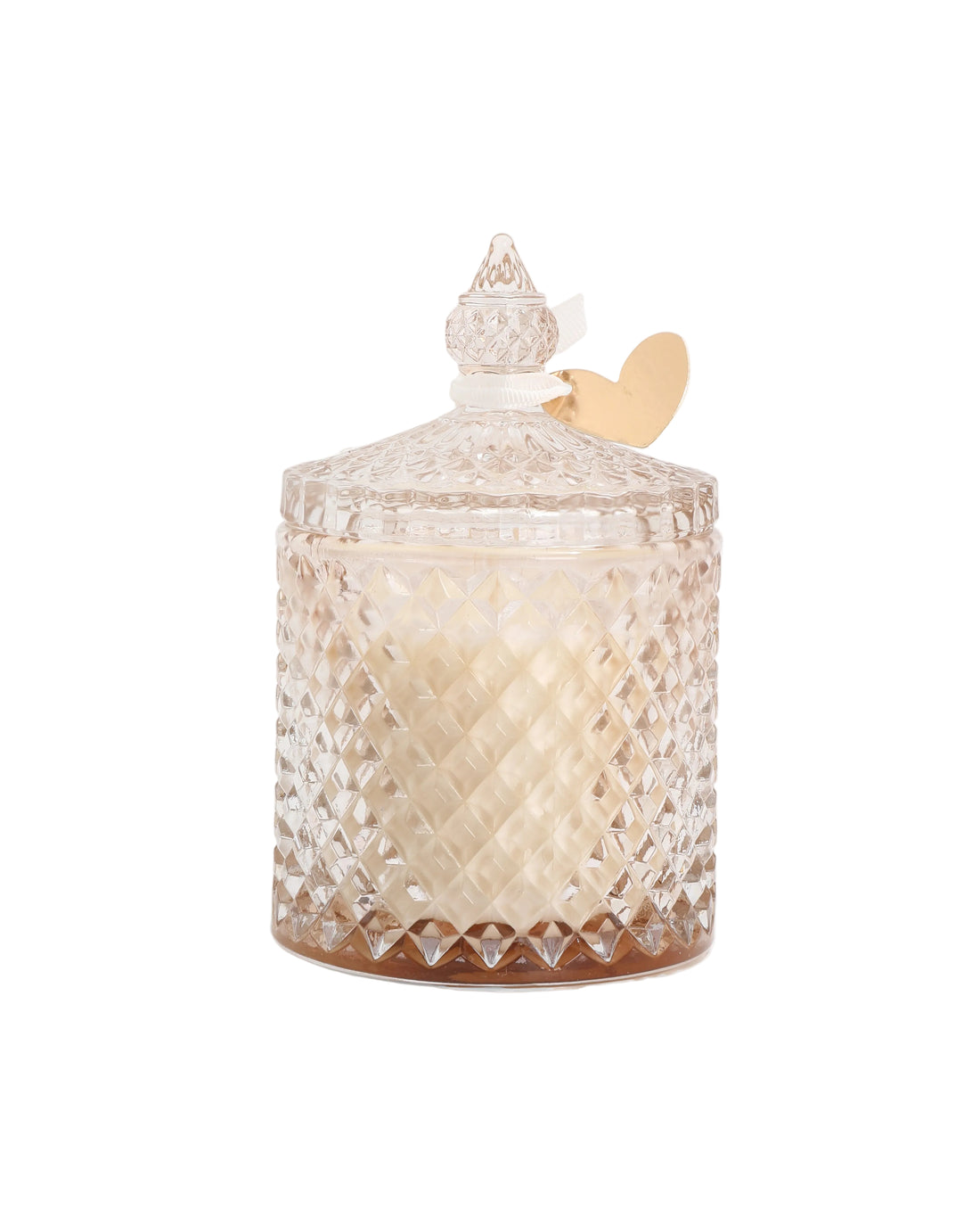 Geurkaars Kaars Kristal met deksel - Off white - Wild &amp; Peony - Stationry &amp; Gift